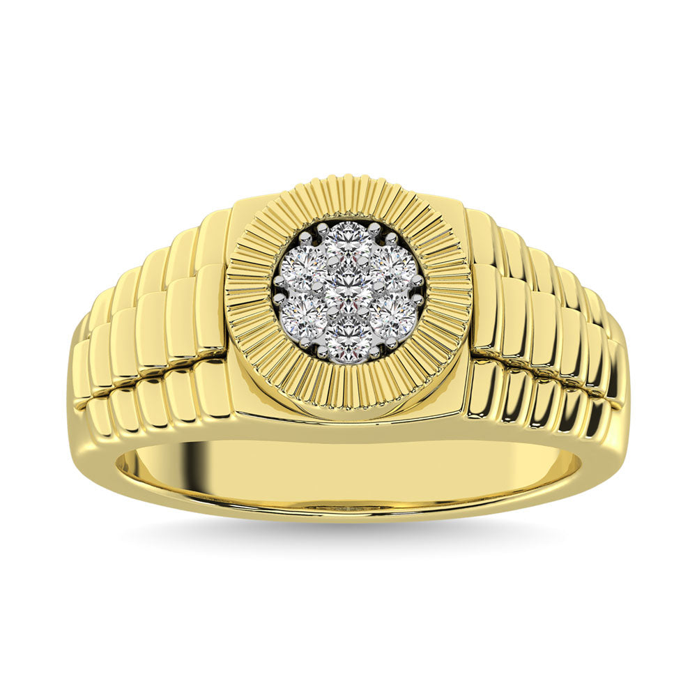 Diamond 1/2 Ct.Tw. Rolex Mens Ring in 14K Yellow Gold