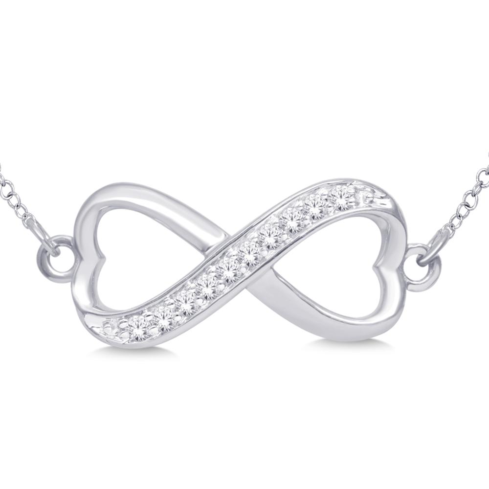 Sterling Silver 1/10 Ct.Tw. Diamond Infinity Pendant