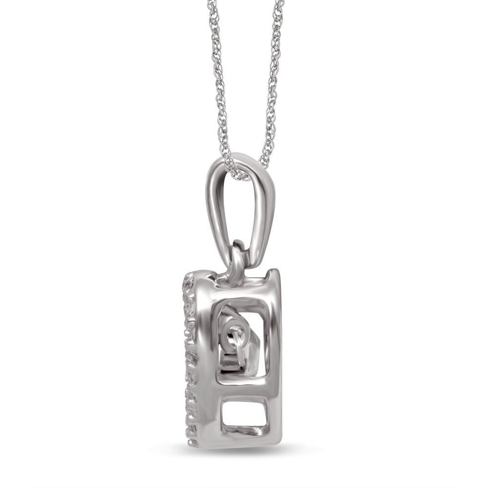 Sterling Silver Moving Diamond Accent Fashion Pendant