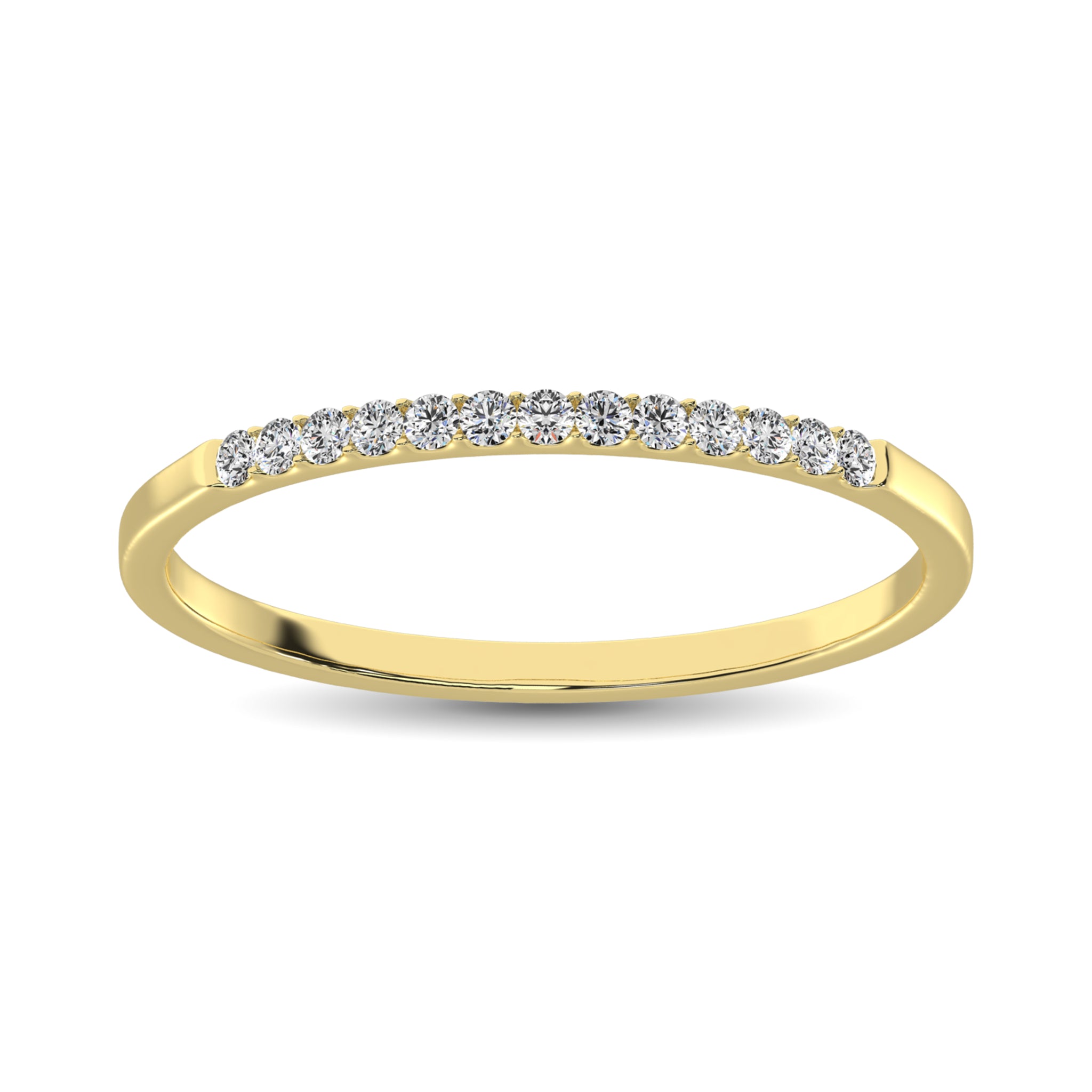 14K Yellow Gold 1/6 Ct.Tw. Diamond Ladies Machine Band