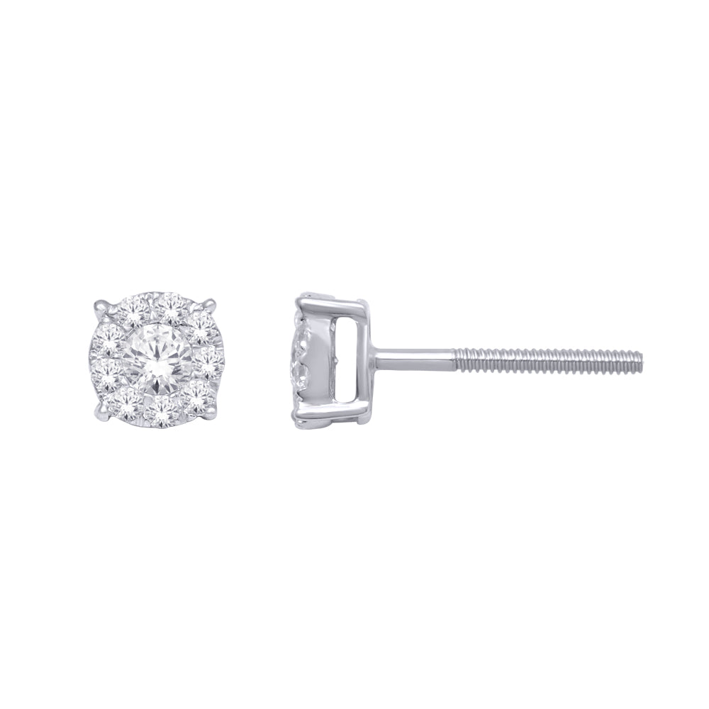 14K White Gold 2/5 Ct.Tw. Diamond Fashion Earrings - thediamondsq