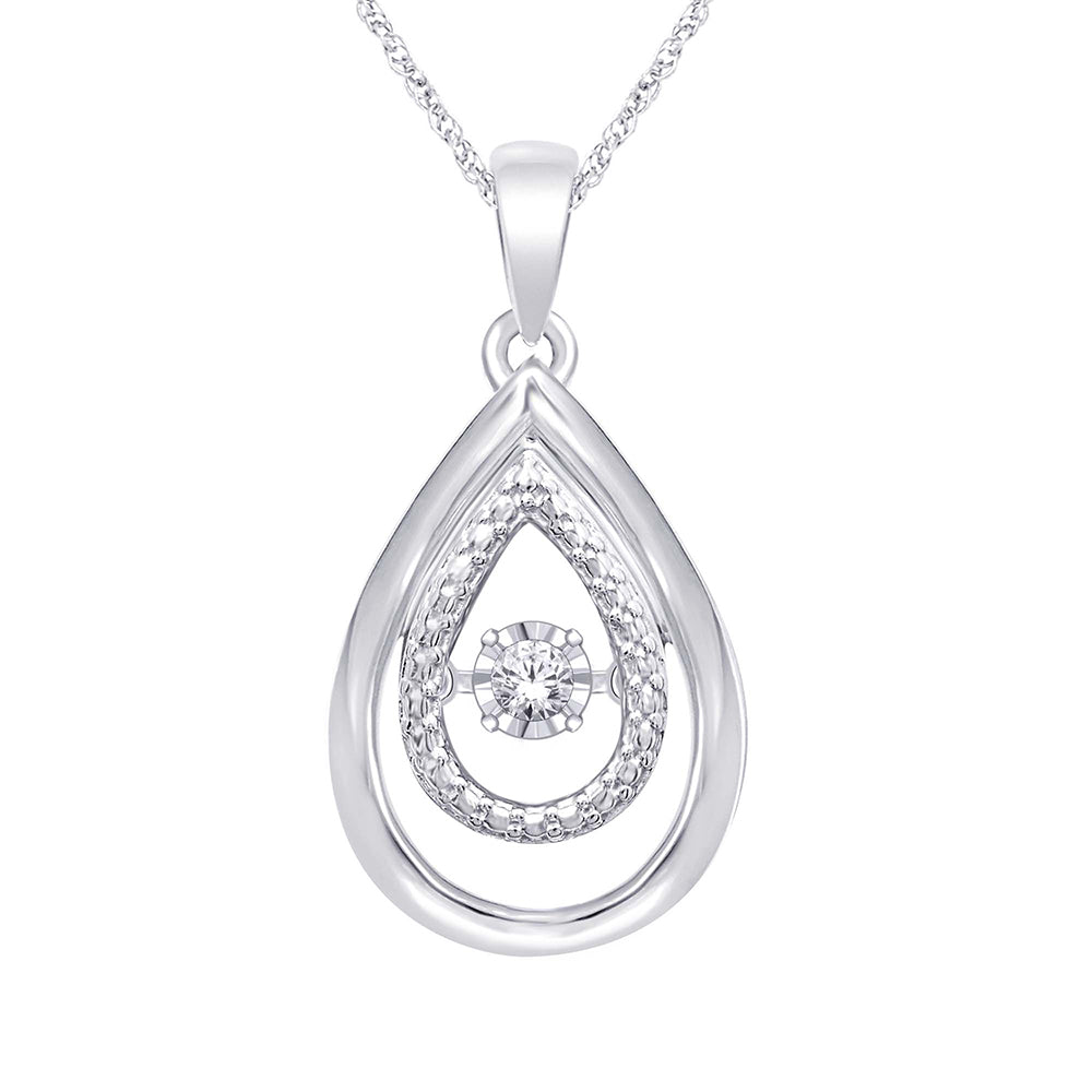 Sterling Silver Moving Diamond Accent Fashion Pendant