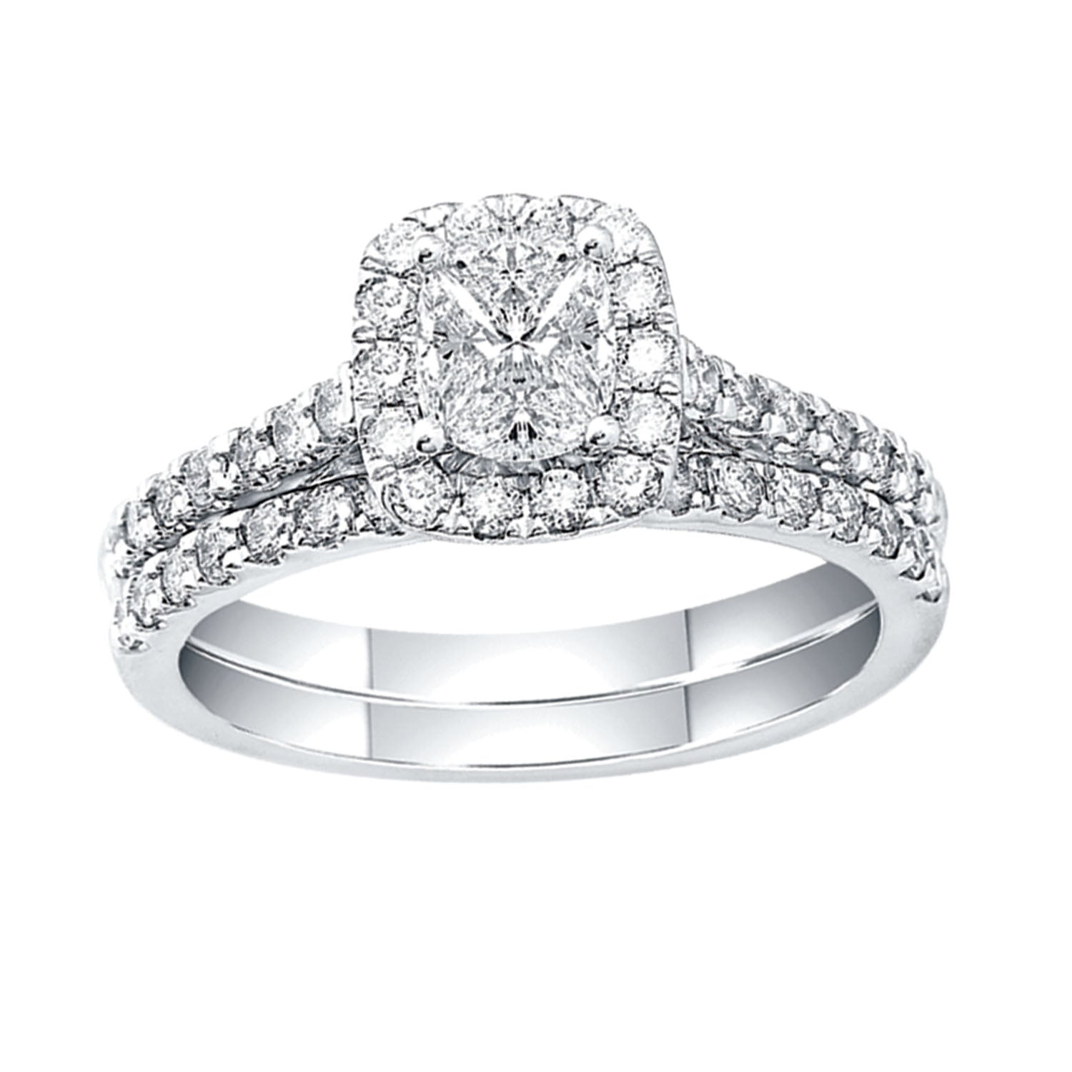 Lovecuts 14K White Gold 1 Ct.Tw. Diamond Bridal Ring