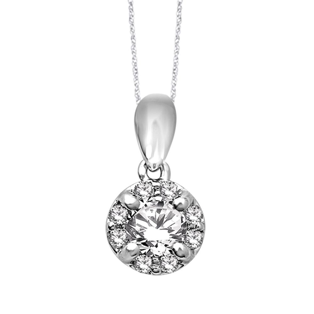 14K White Gold 3/4 Ct.Tw.Diamond Fashion Pendant