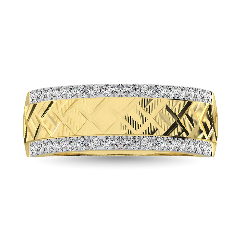 14K Yellow Gold 1/2 Ct.Tw.Diamond Machine Mens Band