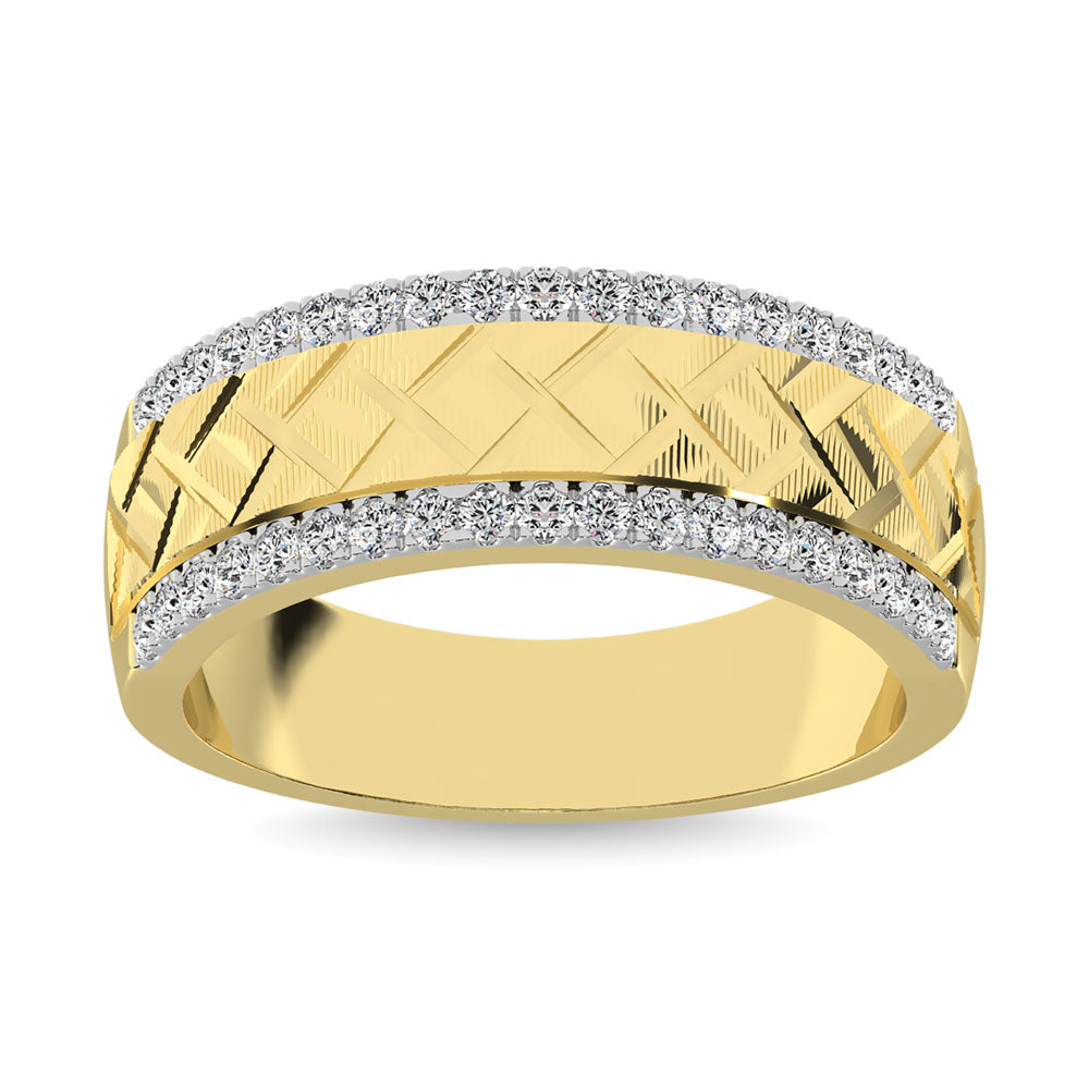 14K Yellow Gold 1/2 Ct.Tw.Diamond Machine Mens Band