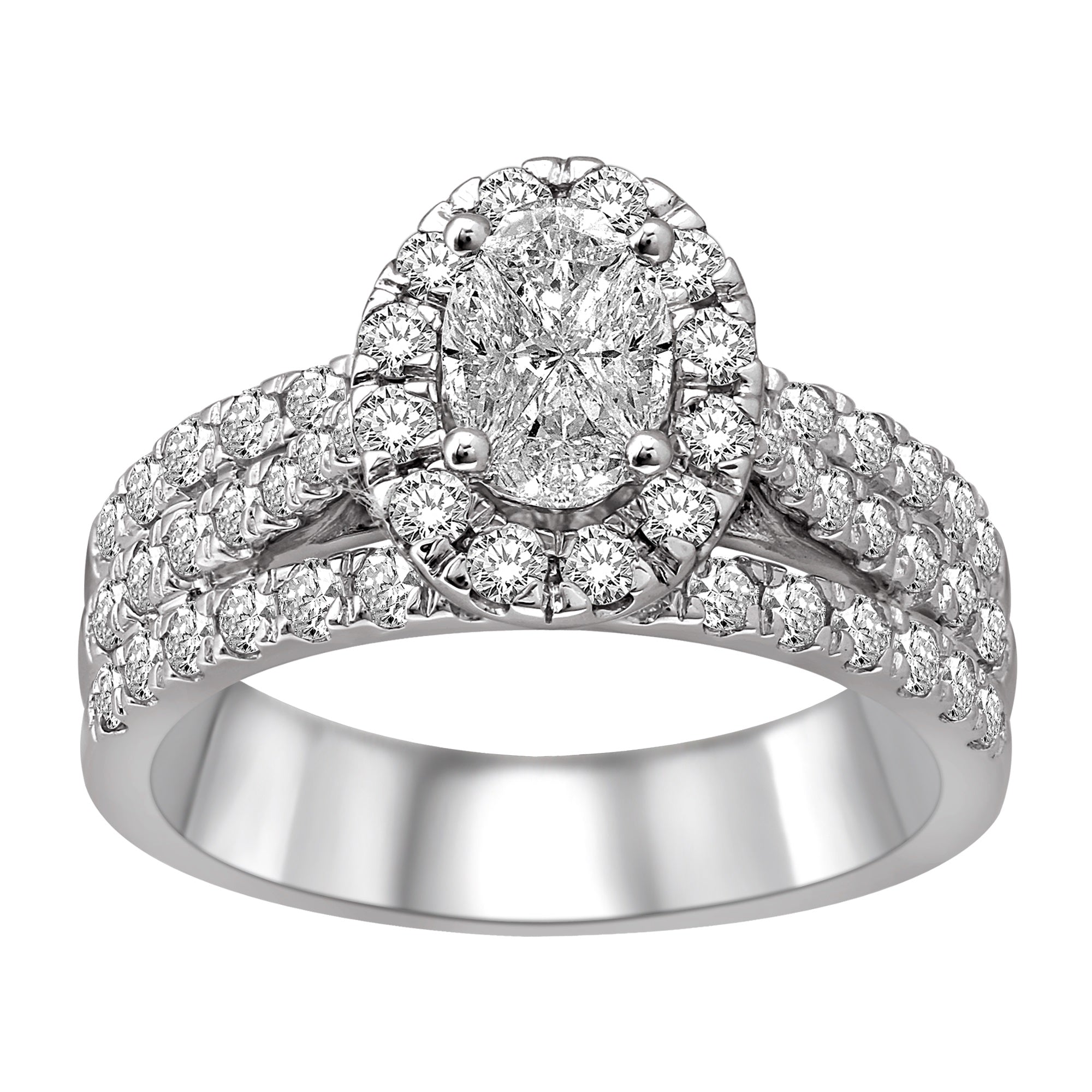 Lovecuts 14K White Gold 1 1/2 Ct.Tw.Diamond Engagement Ring