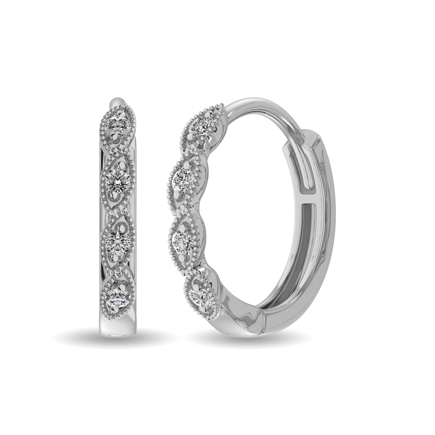 Diamond 1/20 Ct.Tw. Fashion Earrings in 14K White Gold