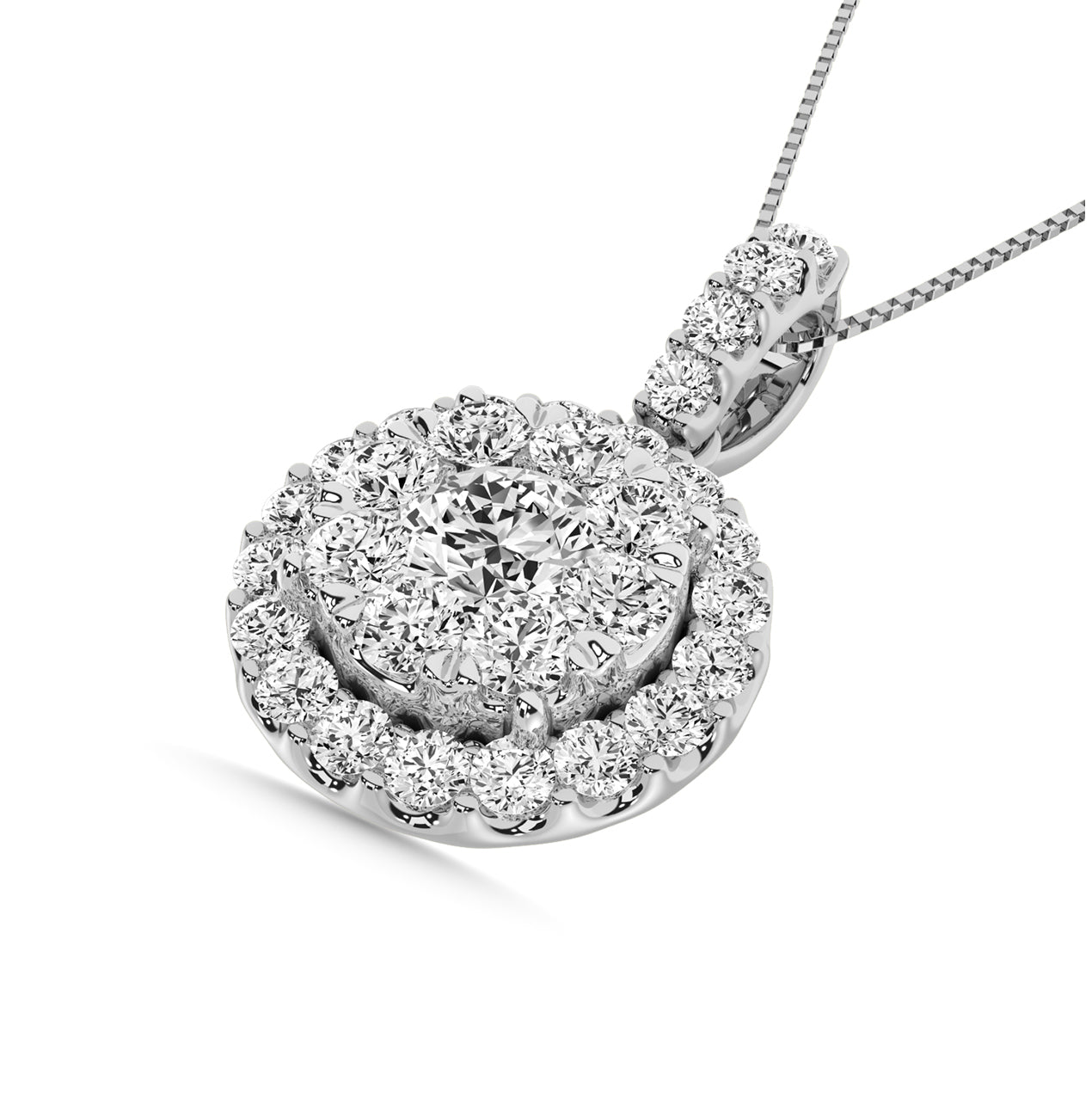 14K White Gold 2 Ctw Diamond Fashion Pendant