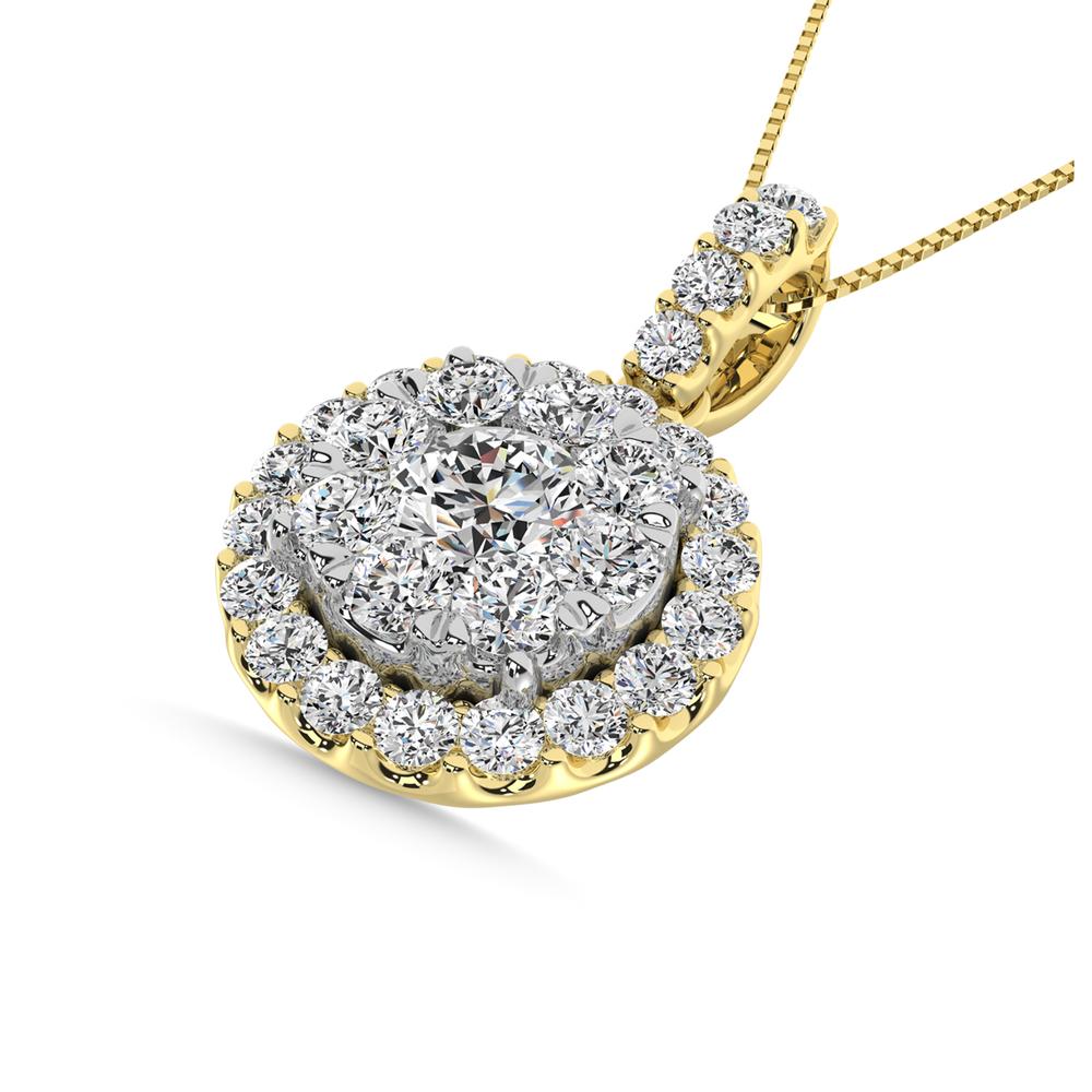 14K Yellow Gold 1 1/2 Ctw Diamond Fashion Pendant