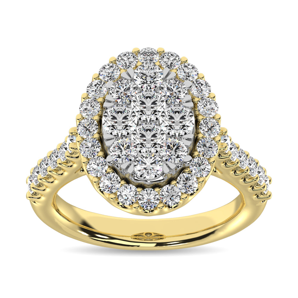 14K Yellow Gold 1 1/2 Ctw Diamond Fashion Ring