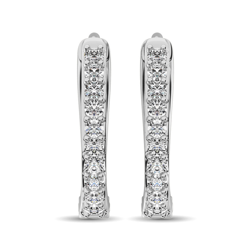 Diamond 1/5 Ct.Tw. Hoop Earrings in 10K White Gold