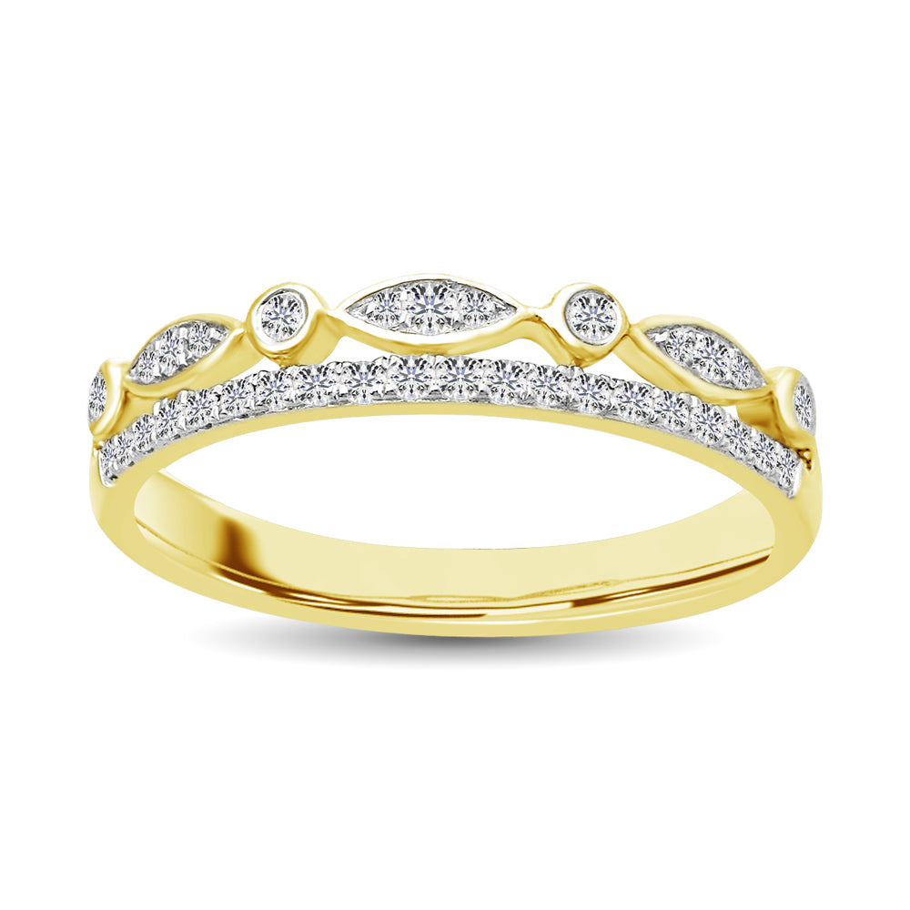 10k Yellow Gold 1/6 Ct.Tw.Diamond Stackable Band - thediamondsq