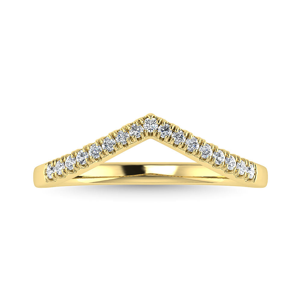 Diamond 1/6 Ct.Tw. Chevron Band in 14K Yellow Gold