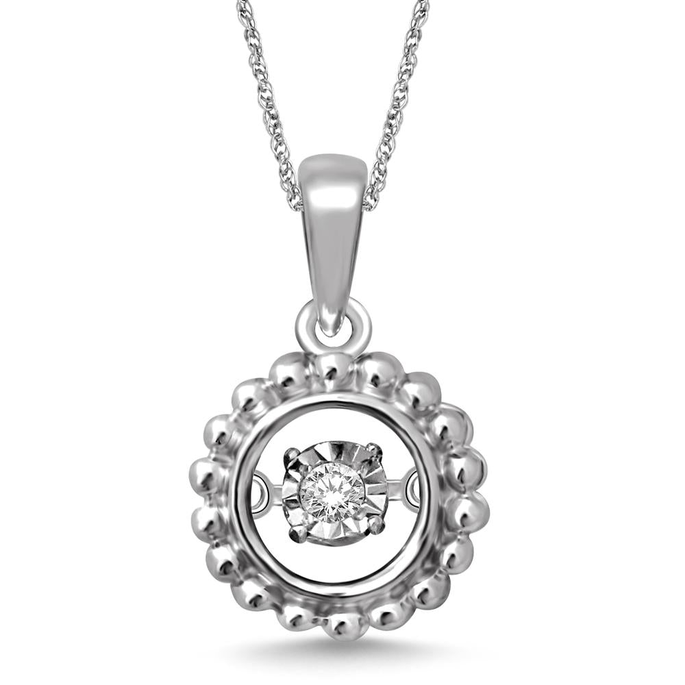 Sterling Silver Moving Diamond Accent Fashion Pendant