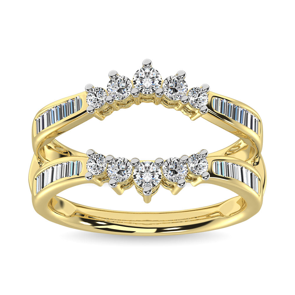 Diamond 3/4 Ct.Tw. Round and Baguette Wraps and Enhancer in 14K Yellow Gold