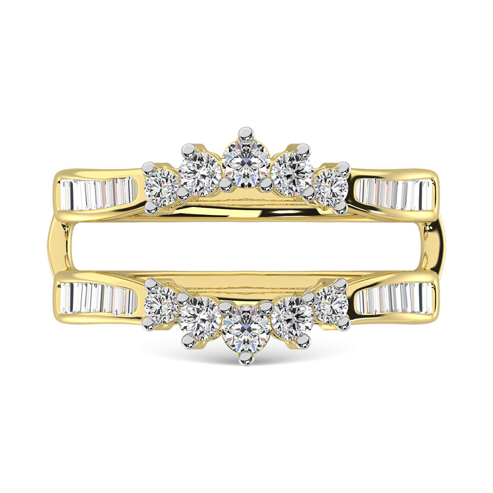 Diamond 3/4 Ct.Tw. Round and Baguette Wraps and Enhancer in 14K Yellow Gold