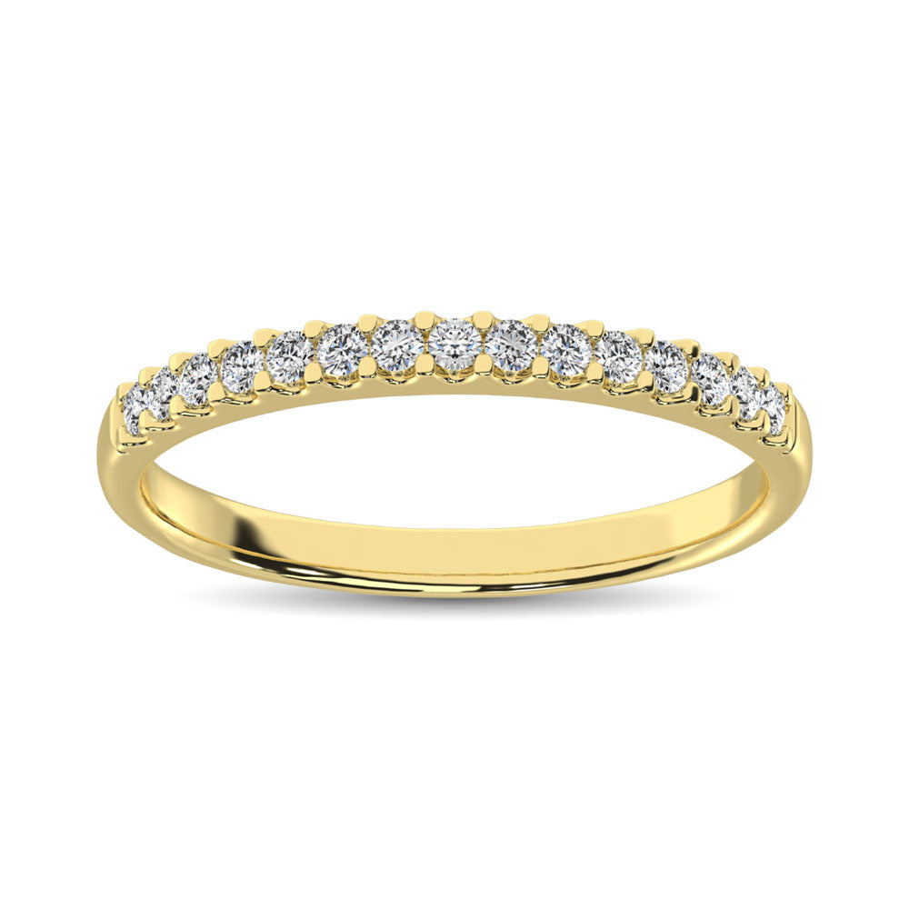 14K Yellow Gold Diamond 1/5 Ct.Tw. 9 Stone Anniversary Band