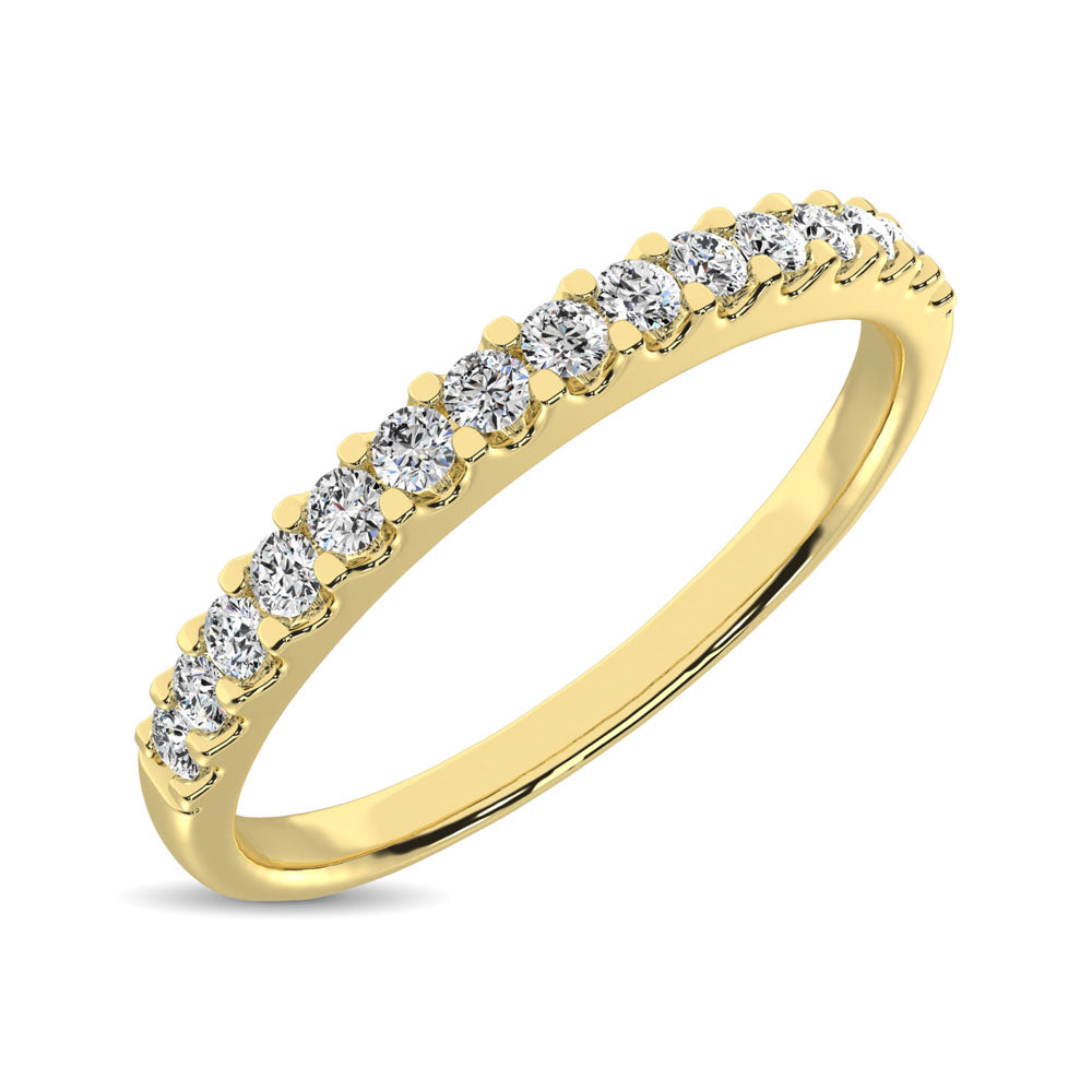 14K Yellow Gold Diamond 1/5 Ct.Tw. 9 Stone Anniversary Band