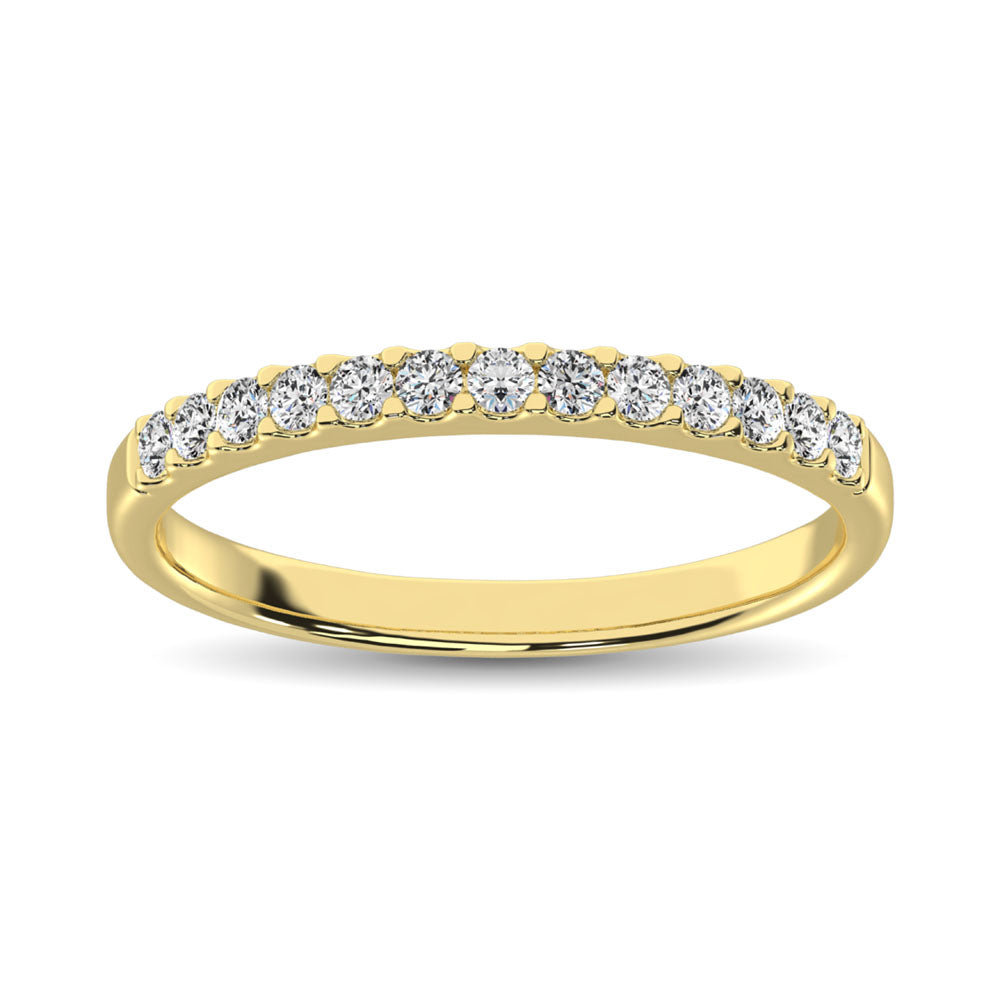 14K Yellow Gold Diamond 1/4 Ct.Tw. 9 Stone Anniversary Band