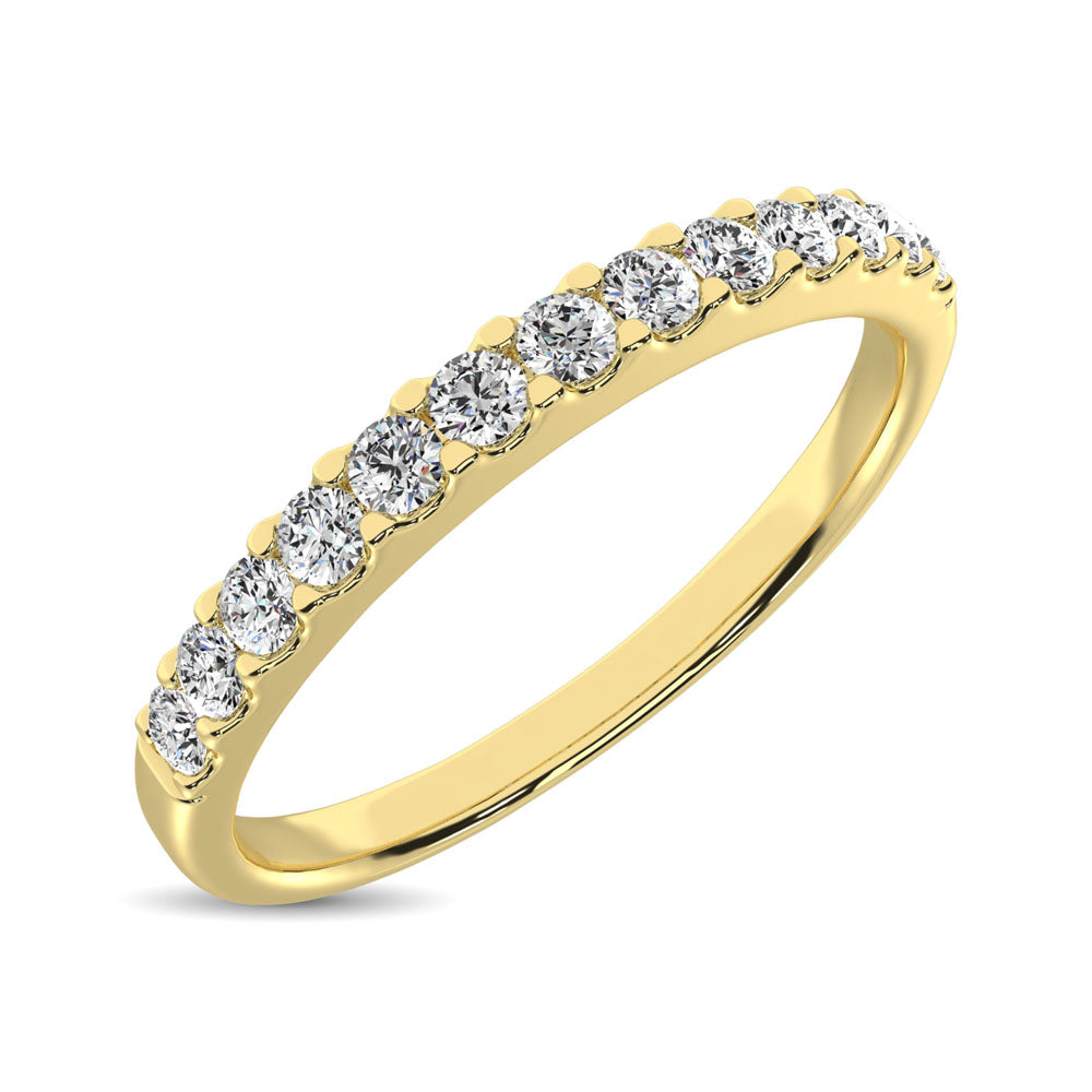 14K Yellow Gold Diamond 1/4 Ct.Tw. 9 Stone Anniversary Band