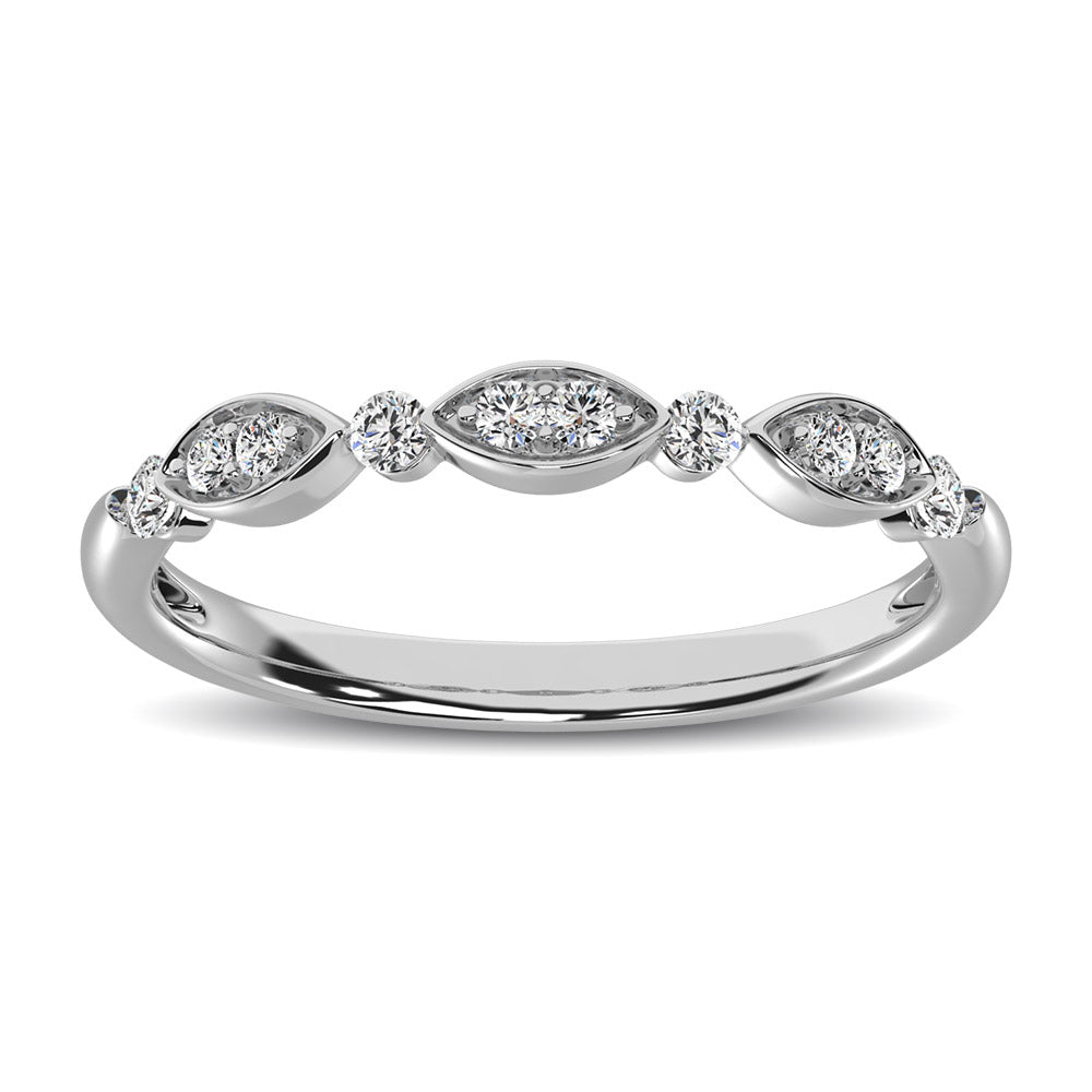 Marquise and Round Shape 1/5 ctw Diamond Stackable Band - thediamondsq