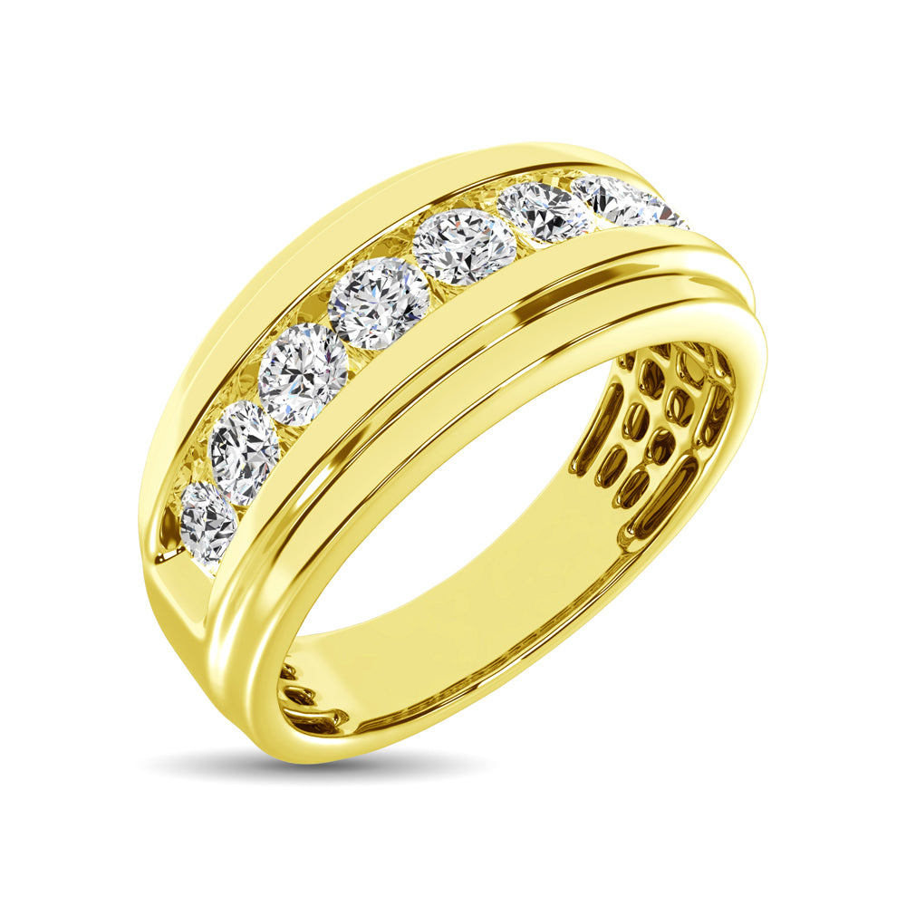 10K Yellow Gold 1/2 Ct.Tw. Diamond Satin Finish Mens Band