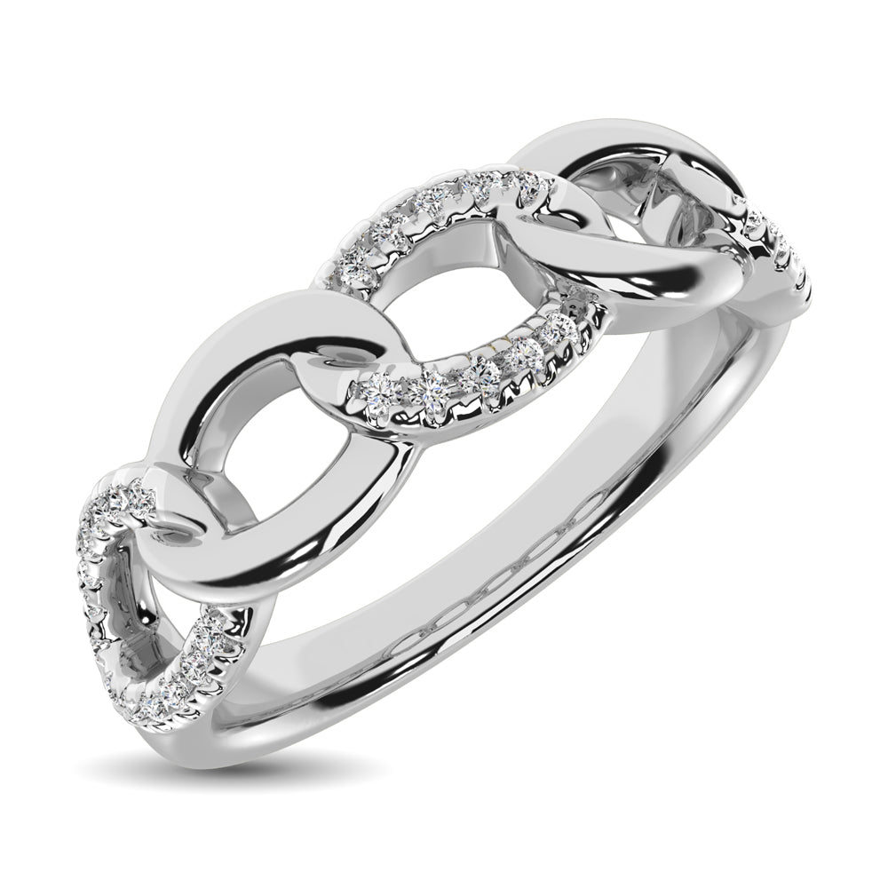 14K White Gold 1/6 Ct.Tw. Diamond Interlinked Annivesary Band