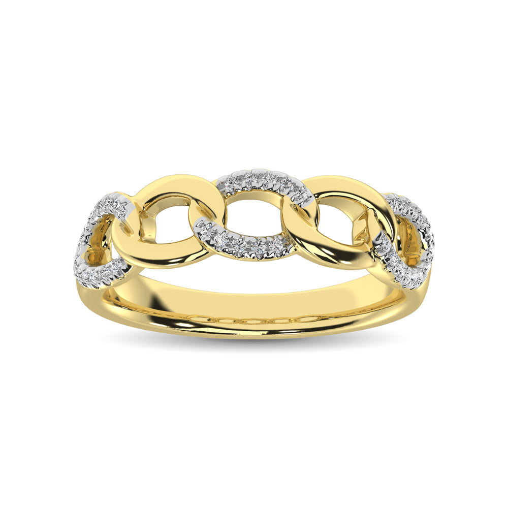 14K Yellow Gold 1/6 Ct.Tw. Diamond Interlinked Annivesary Band