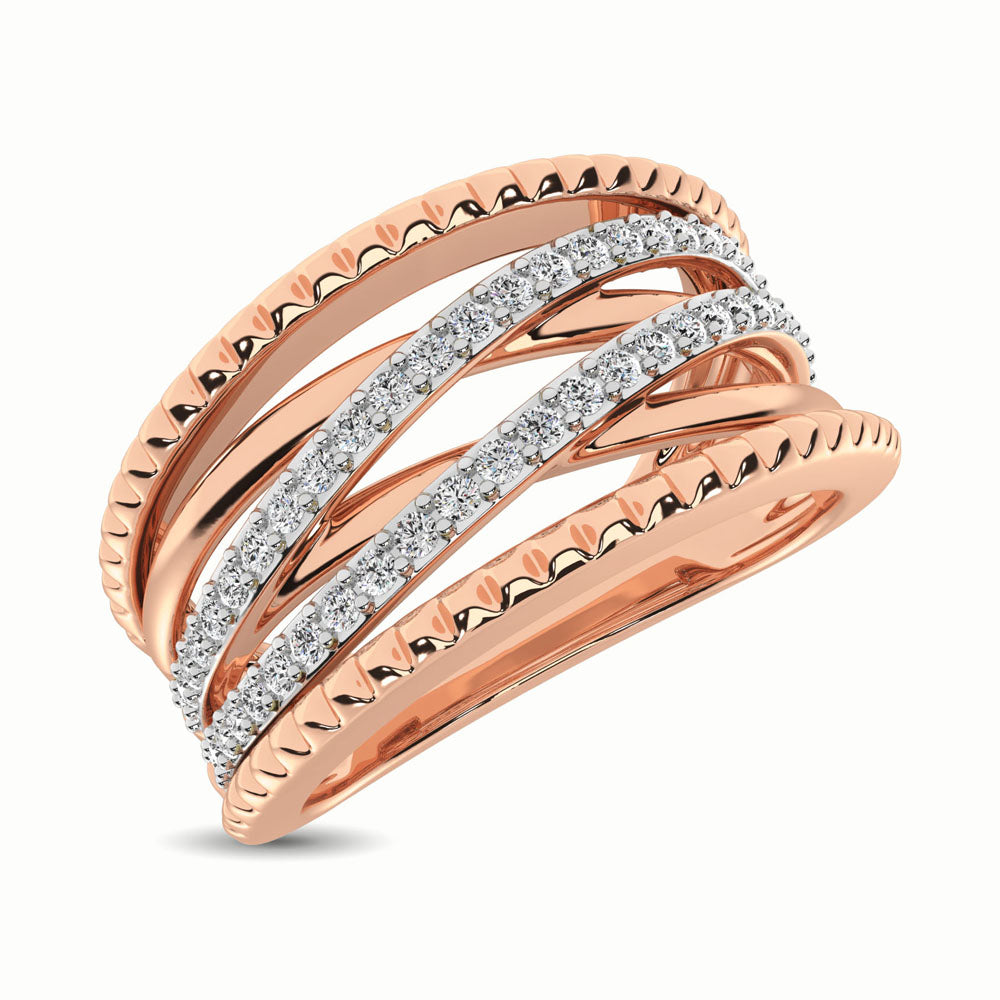 14K Rose Gold 1/3 Ct.Tw. Diamond Fashion Ring