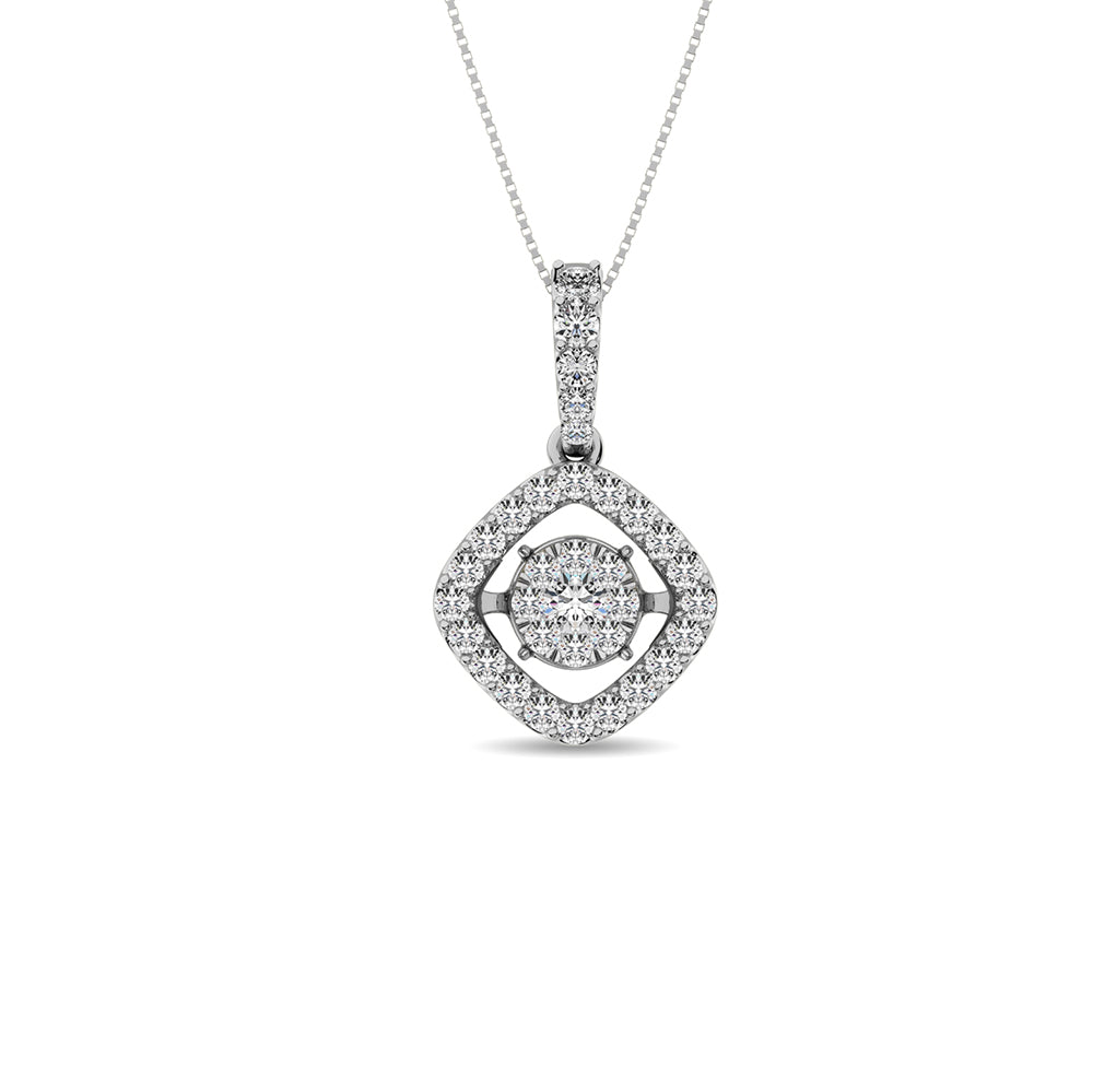 Moving Diamond 5/8 ct tw Pendant in 14K White Gold