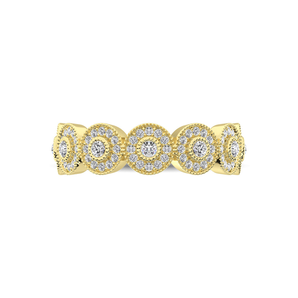 14K Yellow Gold 1/2 Ct.Tw. Diamond Stackable Band - thediamondsq