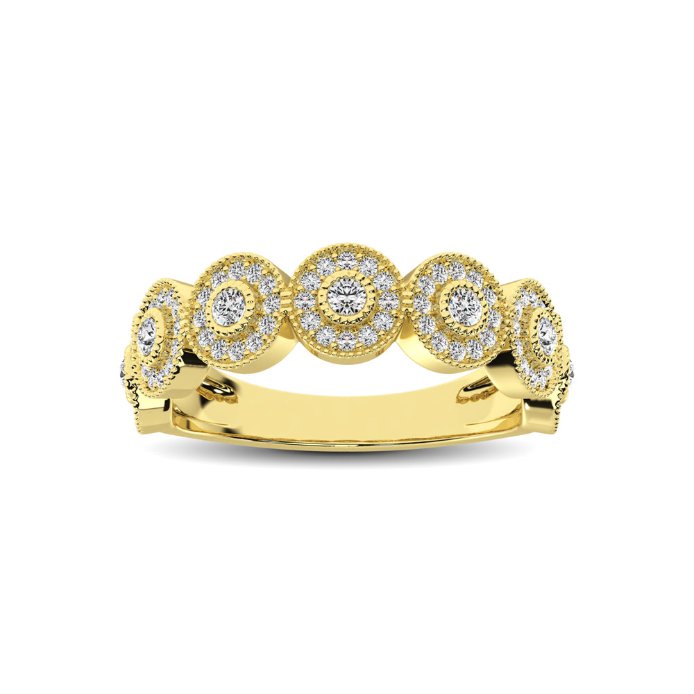 14K Yellow Gold 1/2 Ct.Tw. Diamond Stackable Band - thediamondsq