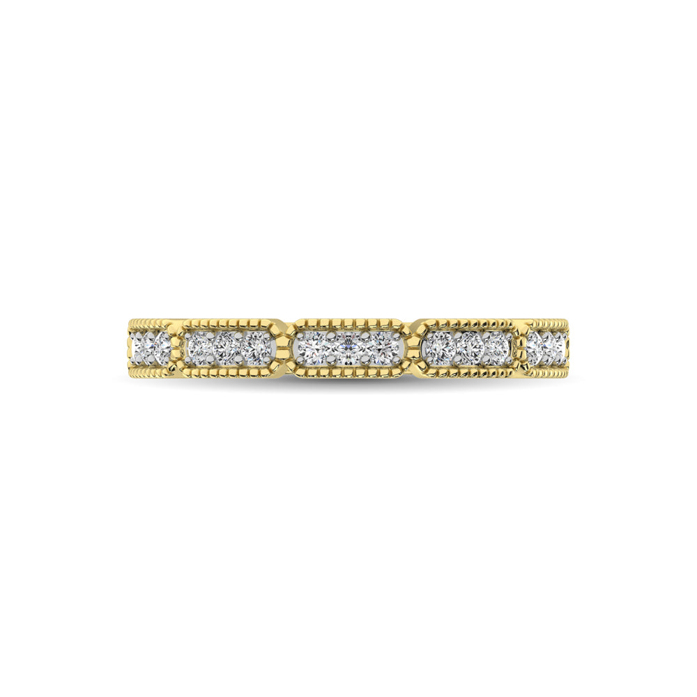 14K Yellow Gold 1/5 Ctw Diamond Band - thediamondsq