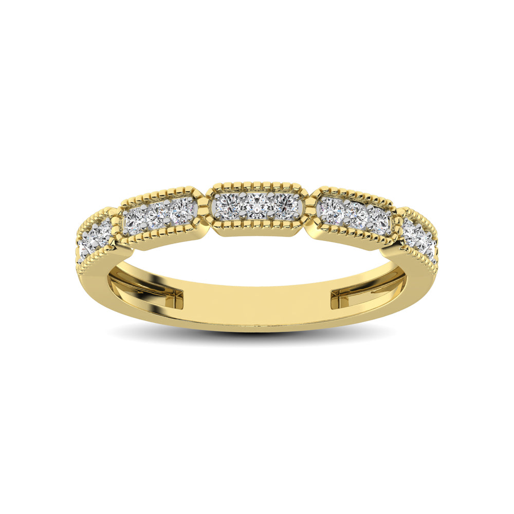 14K Yellow Gold 1/5 Ctw Diamond Band - thediamondsq