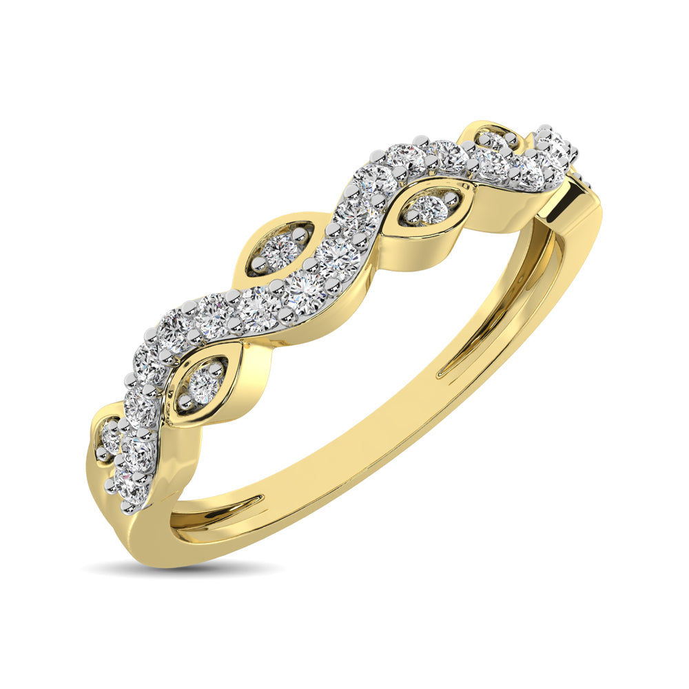 Diamond 1/6 Ctw  Twist Band in 14K Yellow Gold - thediamondsq