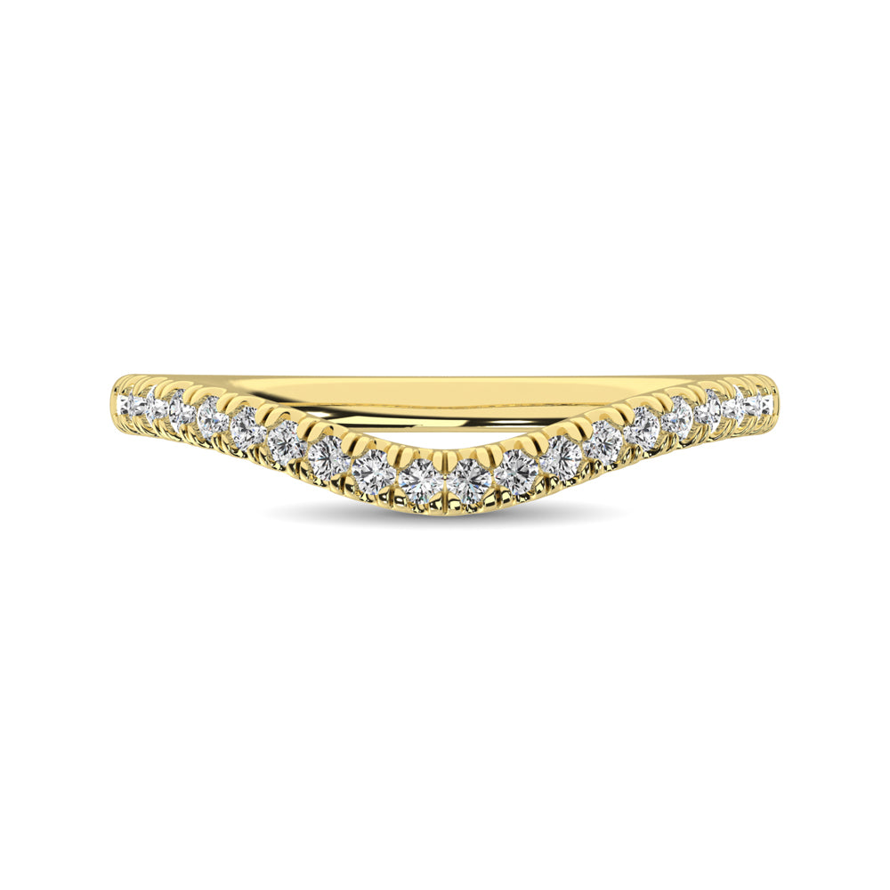 14K Yellow Gold 1/6 ctw Contour Band Ring - thediamondsq