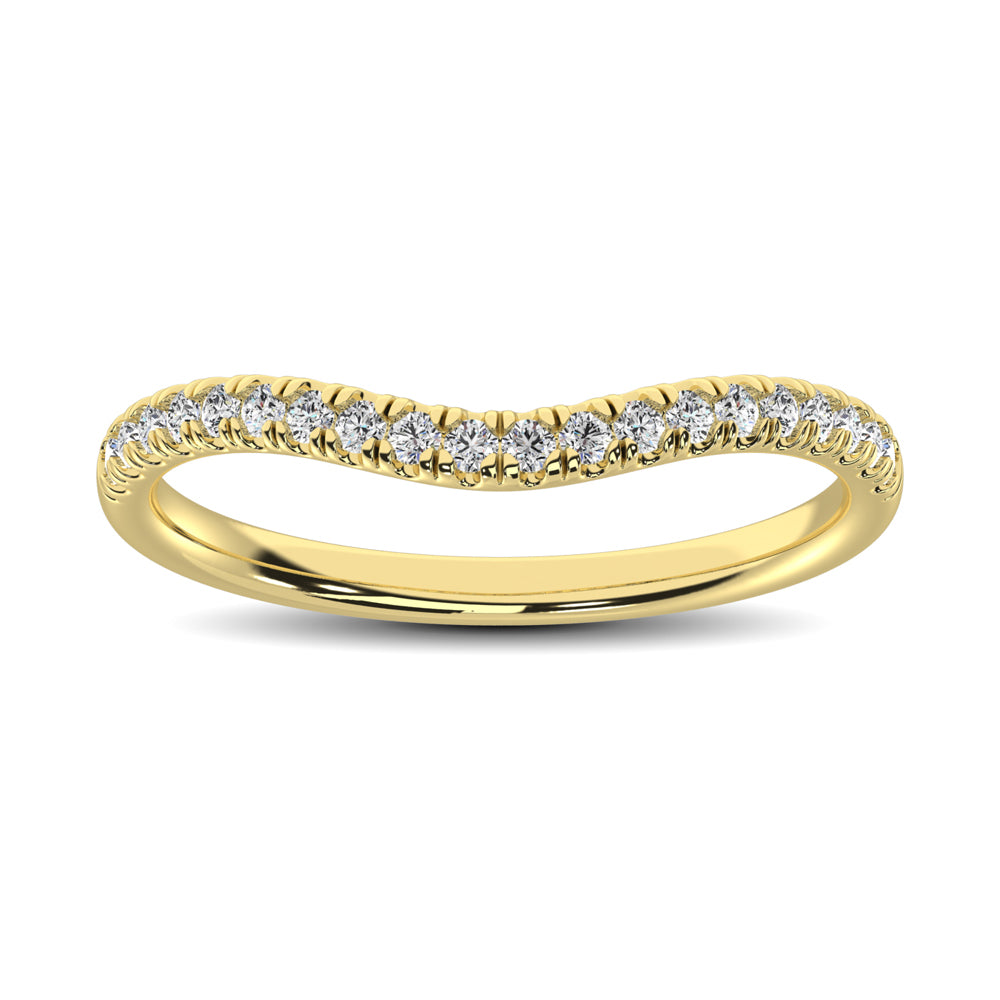 14K Yellow Gold 1/6 ctw Contour Band Ring - thediamondsq