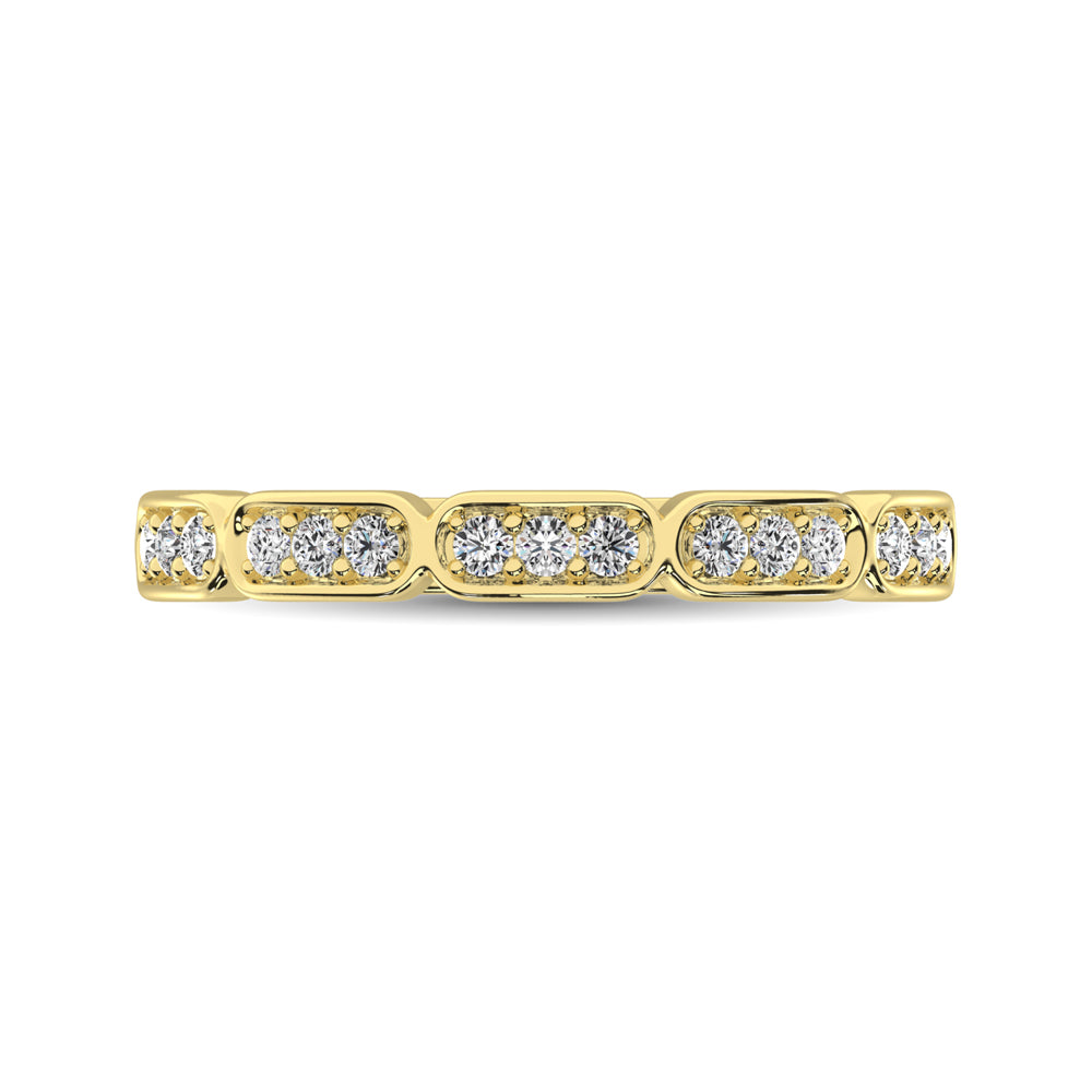 14K Yellow Gold 1/5 Ct.Tw. Diamond Stackable Band - thediamondsq