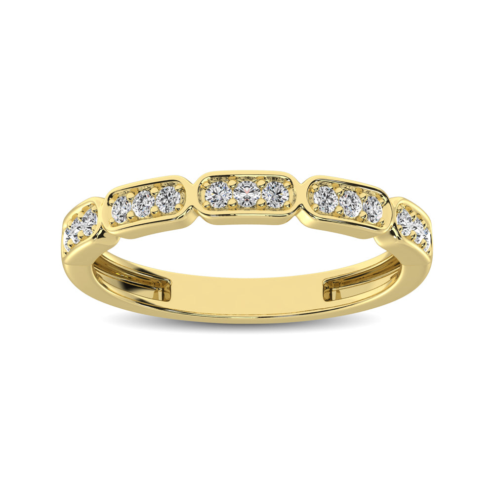 14K Yellow Gold 1/5 Ct.Tw. Diamond Stackable Band - thediamondsq