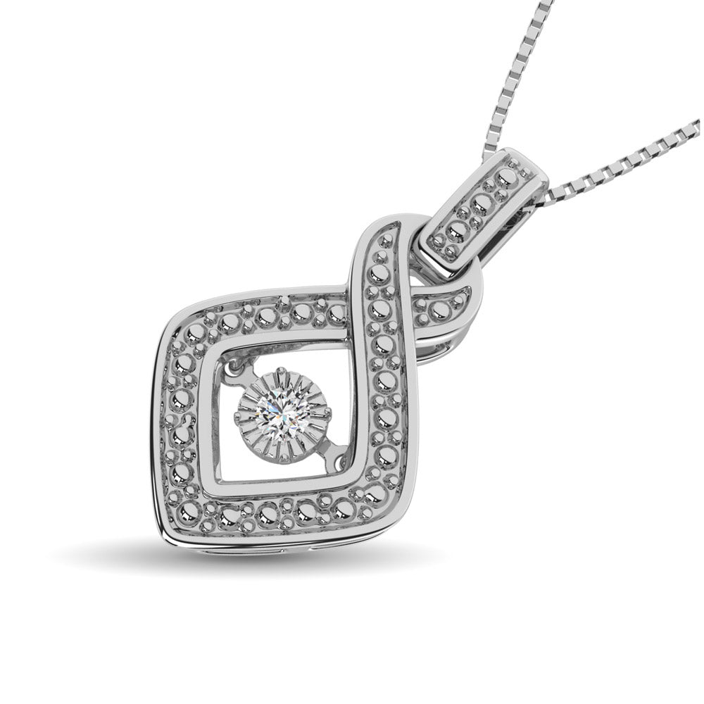 Sterling Silver Moving Diamond Accent Fashion Pendant