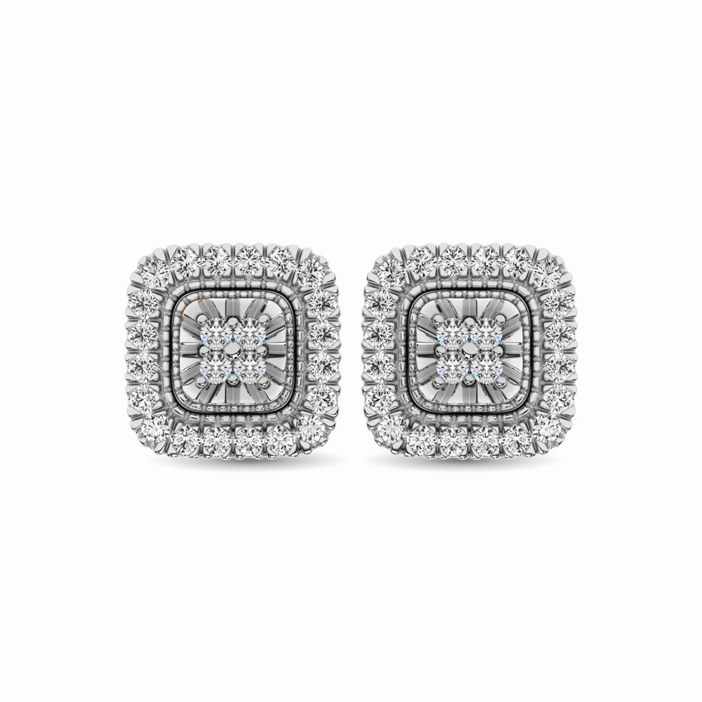 10K White Gold 1/3 Ct.Tw. Diamond Stud Earrings