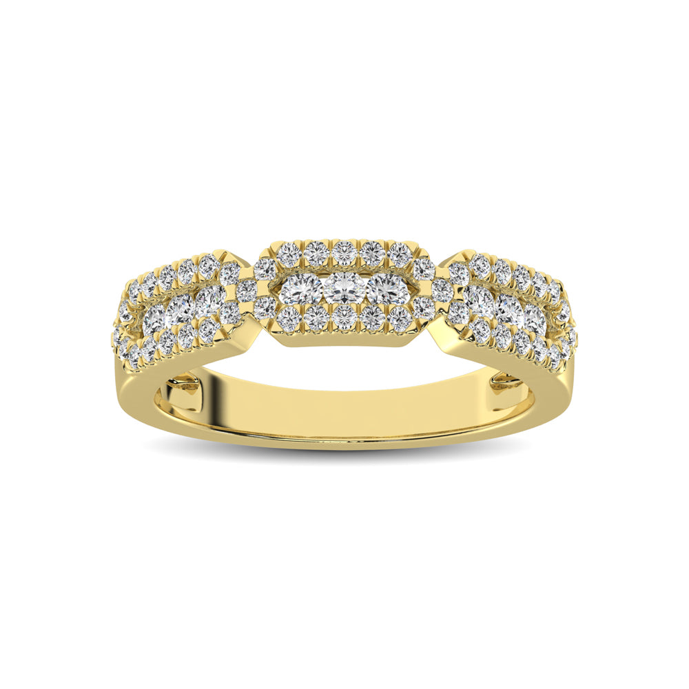 14K Yellow Gold 1/2 Ct.Tw. Diamond Stackable Band - thediamondsq