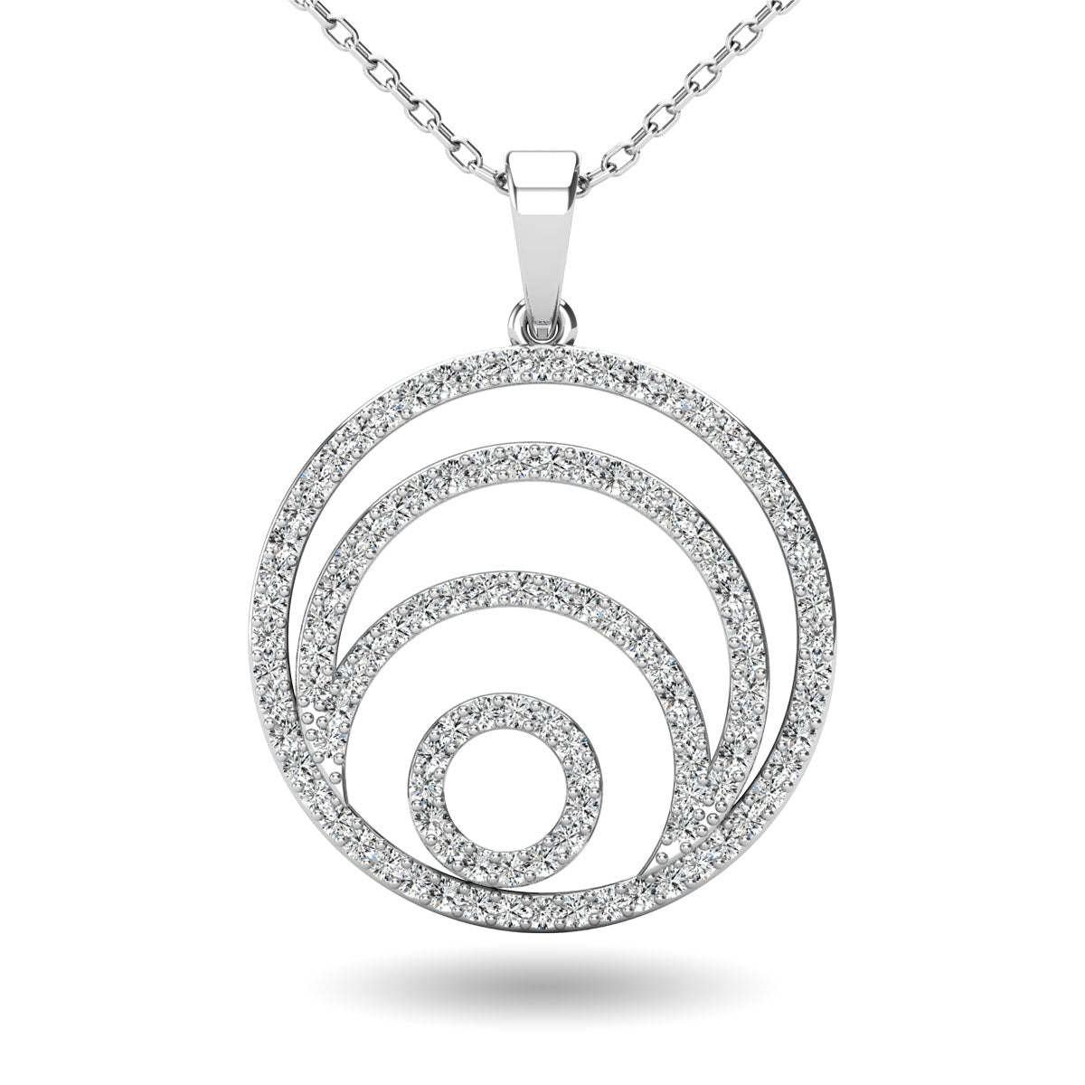 Diamond 3/8 Ct.Tw. Circle Pendant in 14K White Gold