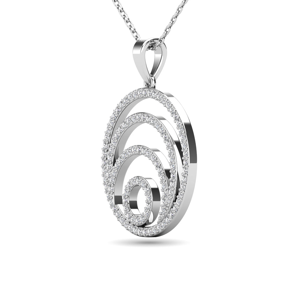 Diamond 3/8 Ct.Tw. Circle Pendant in 14K White Gold