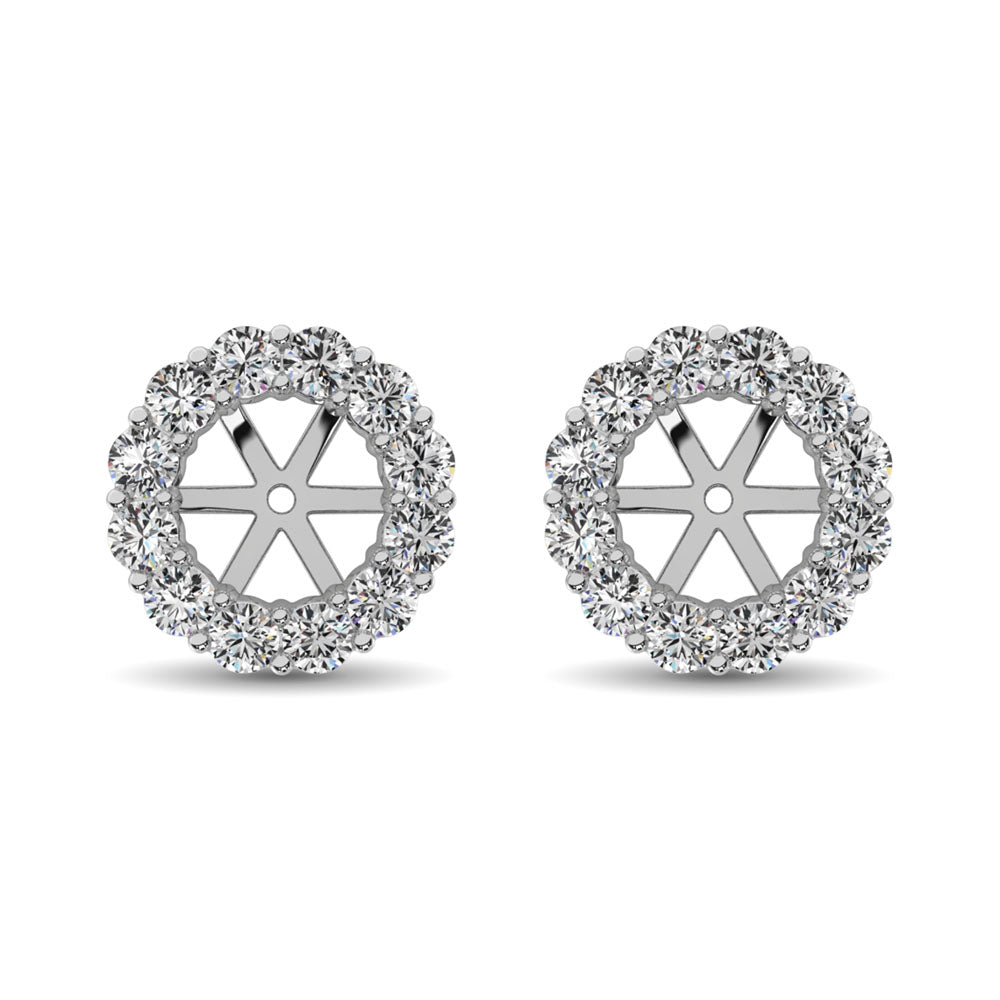 14K White Gold Diamond 1/2 Ct.Tw. Earrings Jacket