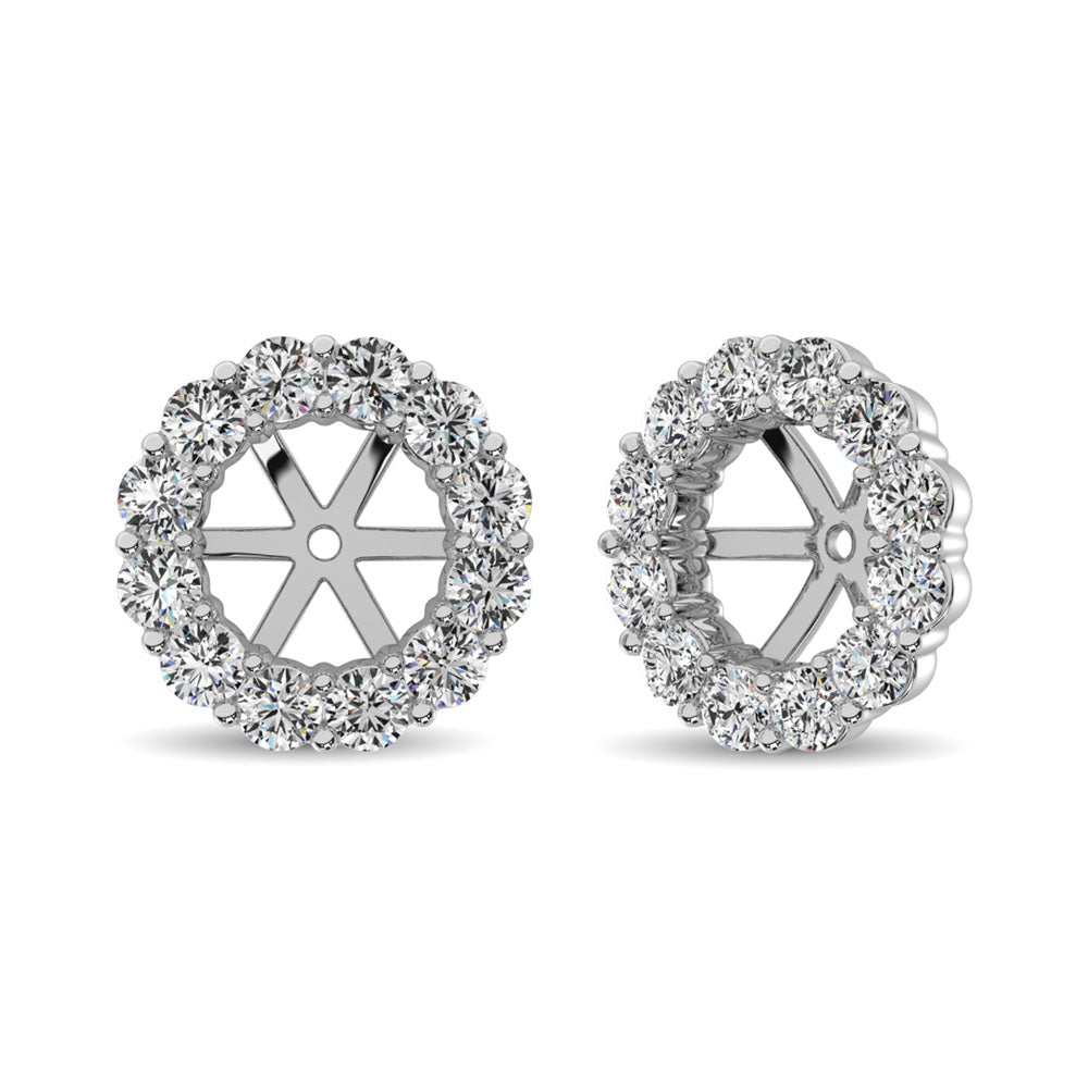 14K White Gold Diamond 1/2 Ct.Tw. Earrings Jacket