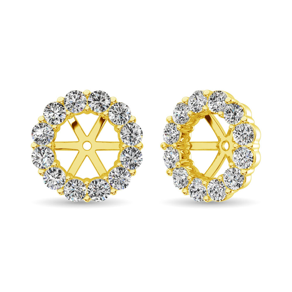 14K Yellow Gold Diamond 1/2 Ct.Tw. Earrings Jacket