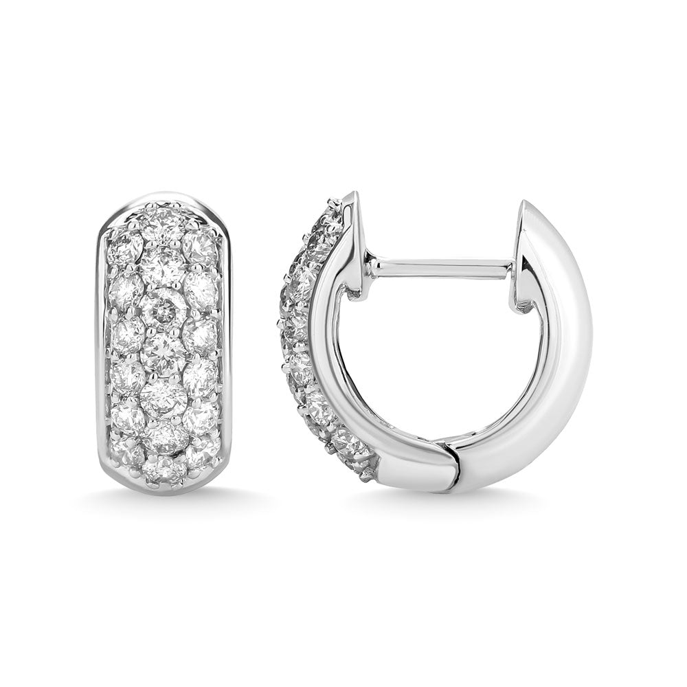 Diamond 1 Ct.Tw. Hoop Earrings in 14K White Gold