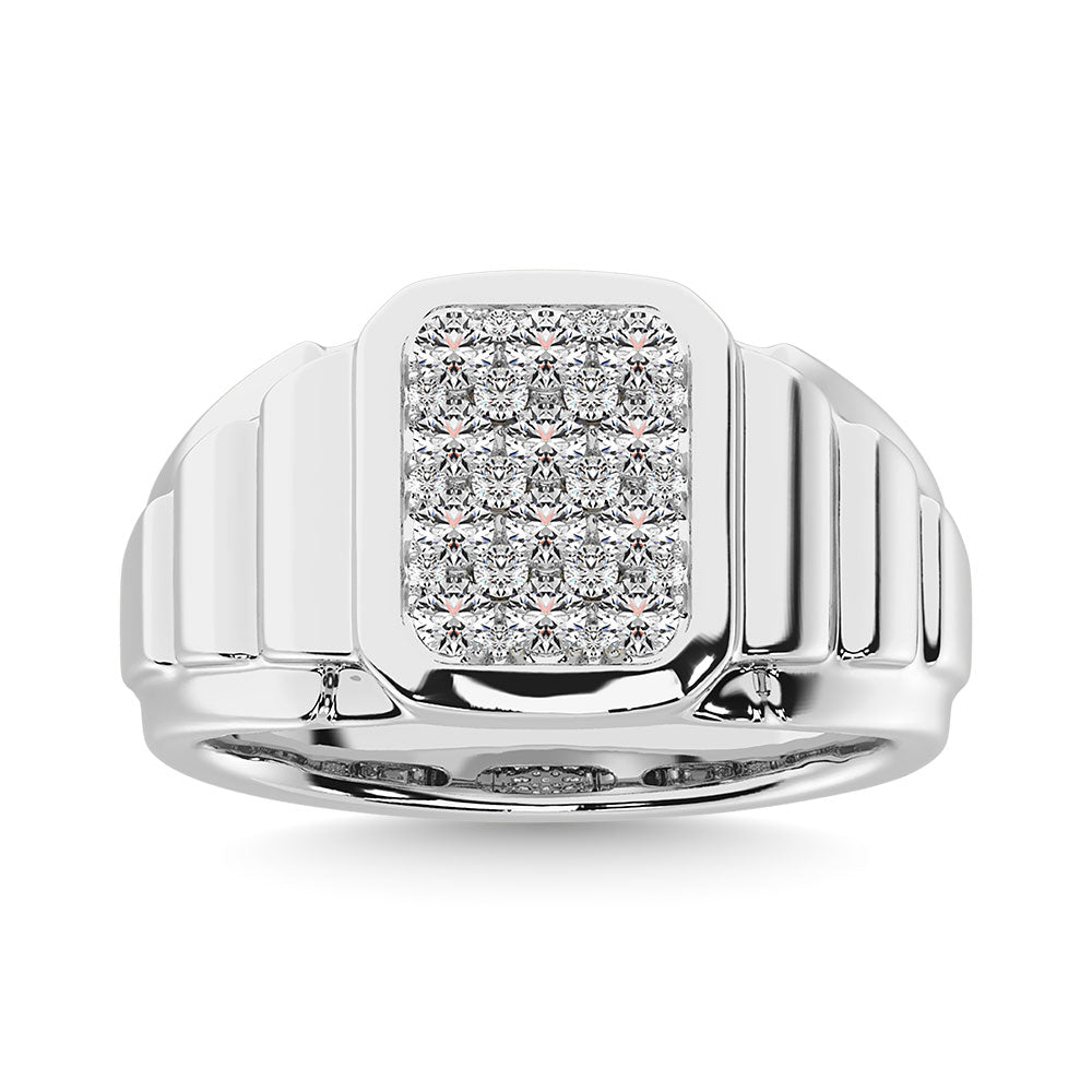 Diamond 1 Ct.Tw. Mens Fashion Ring Ring in 14K White Gold